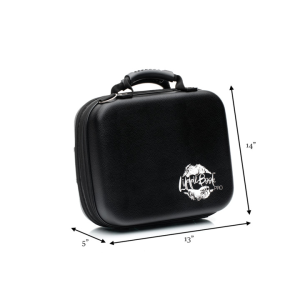 lippieBook_3_0_dimensionsInInches_square Racheal A Artistry LippieBook™ PRO 3.0 makeup case dimensions in inches